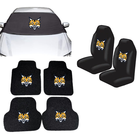 Quinnipiac Bobcats NCAA Car Front Windshield Cover Seat Cover Floor Mats