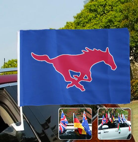SMU Mustangs NCAAB Car Window Flag