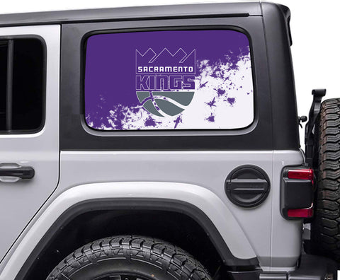 Sacramento Kings NBA Rear Side Quarter Window Vinyl Decal Stickers Fits Jeep Wrangler