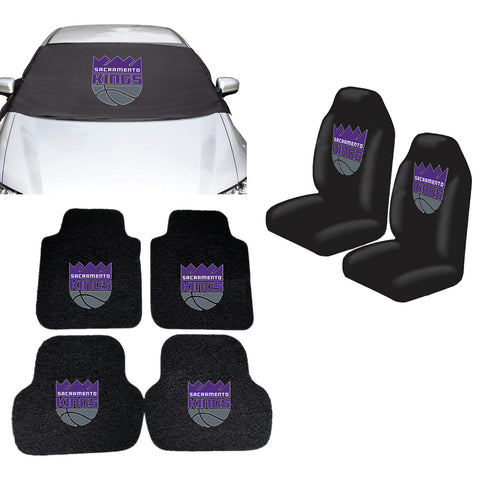 Sacramento Kings NBA Car Front Windshield Cover Seat Cover Floor Mats