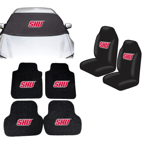 Sacred Heart Pioneers NCAA Car Front Windshield Cover Seat Cover Floor Mats