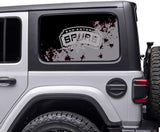 San Antonio Spurs NBA Rear Side Quarter Window Vinyl Decal Stickers Fits Jeep Wrangler