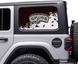 San Antonio Spurs NBA Rear Side Quarter Window Vinyl Decal Stickers Fits Jeep Wrangler