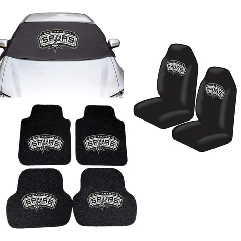 San Antonio Spurs NBA Car Front Windshield Cover Seat Cover Floor Mats