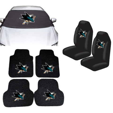 San Jose Sharks NHL Car Front Windshield Cover Seat Cover Floor Mats