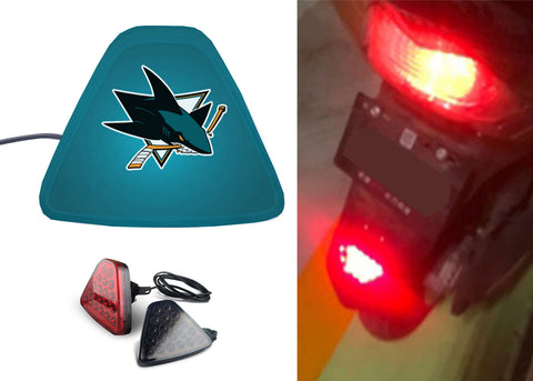 San Jose Sharks NHL Car Motorcycle tail light LED brake flash Pilot rear