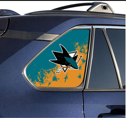 San Jose Sharks NHL Rear Side Quarter Window Vinyl Decal Stickers Fits Toyota Rav4