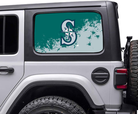 Seattle Mariners MLB Rear Side Quarter Window Vinyl Decal Stickers Fits Jeep Wrangler