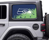 Seattle Seahawks NFL Rear Side Quarter Window Vinyl Decal Stickers Fits Jeep Wrangler