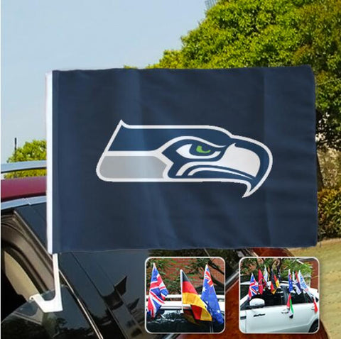 Seattle Seahawks NFL Car Window Flag