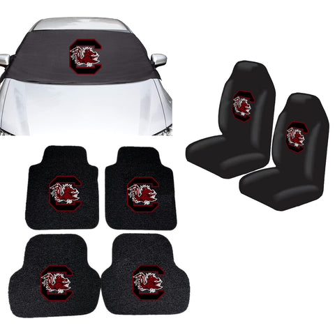 South Carolina Gamecocks NCAA Car Front Windshield Cover Seat Cover Floor Mats
