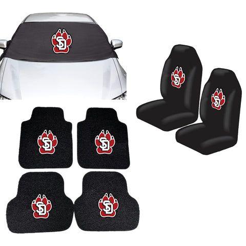 South Dakota Coyotes NCAA Car Front Windshield Cover Seat Cover Floor Mats