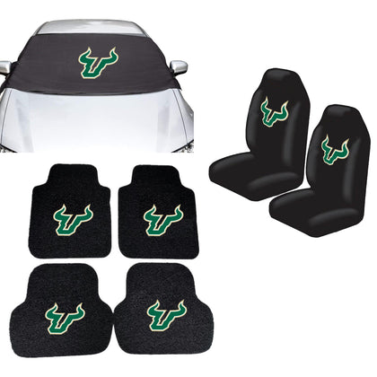 South Florida Bulls NCAA Car Front Windshield Cover Seat Cover Floor Mats
