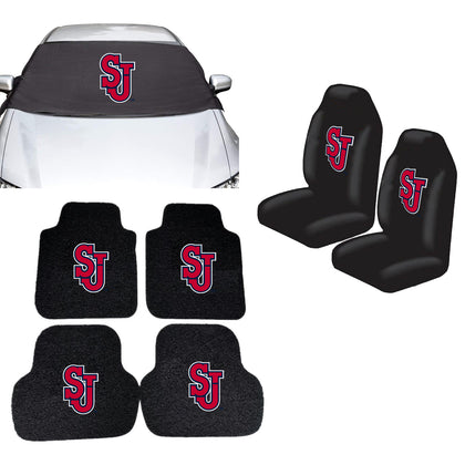 St. John's Red Storm NCAA Car Front Windshield Cover Seat Cover Floor Mats