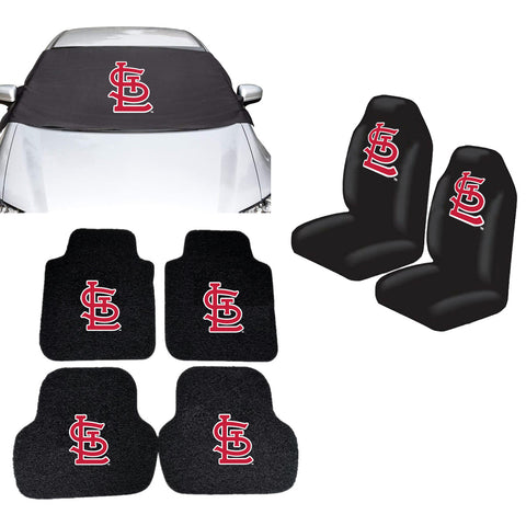 St. Louis Cardinals MLB Car Front Windshield Cover Seat Cover Floor Mats