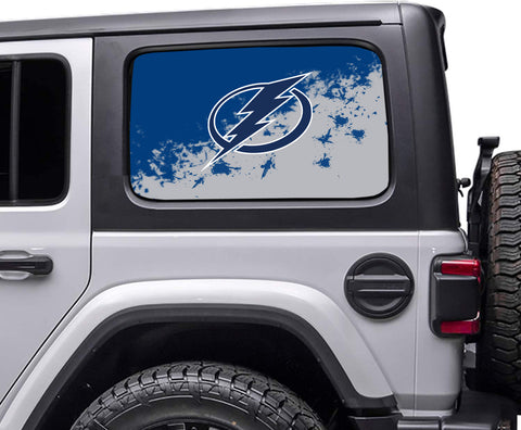 Tampa Bay Lightning NHL Rear Side Quarter Window Vinyl Decal Stickers Fits Jeep Wrangler