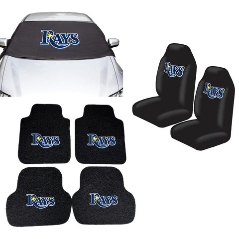 Tampa Bay Rays MLB Car Front Windshield Cover Seat Cover Floor Mats