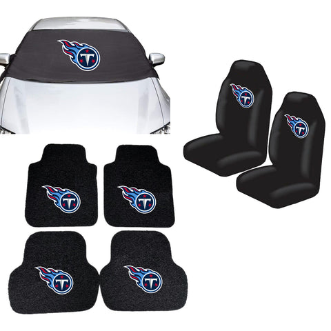 Tennessee Titans NFL Car Front Windshield Cover Seat Cover Floor Mats