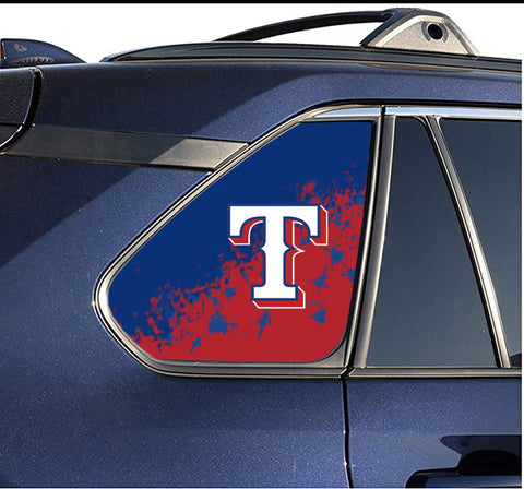 Texas Rangers MLB Rear Side Quarter Window Vinyl Decal Stickers Fits Toyota Rav4