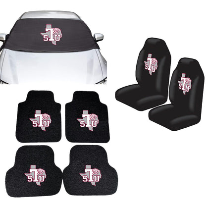 Texas Southern Tigers NCAA Car Front Windshield Cover Seat Cover Floor Mats
