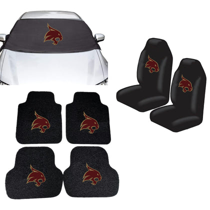 Texas State Bobcats NCAA Car Front Windshield Cover Seat Cover Floor Mats