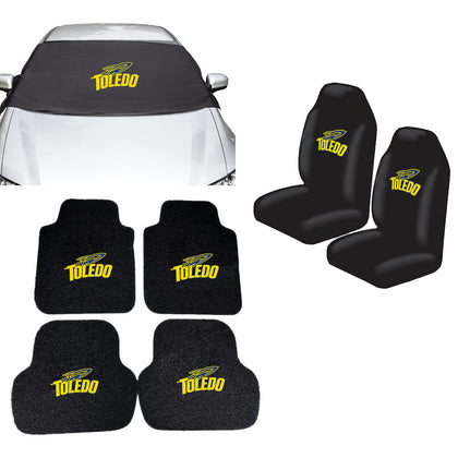 Toledo Rockets NCAA Car Front Windshield Cover Seat Cover Floor Mats