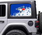 Toronto Blue Jays MLB Rear Side Quarter Window Vinyl Decal Stickers Fits Jeep Wrangler