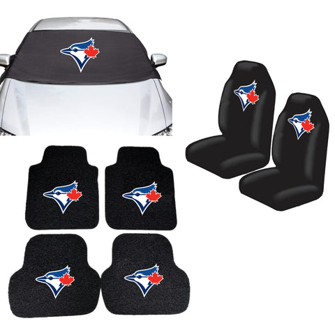 Toronto Blue Jays MLB Car Front Windshield Cover Seat Cover Floor Mats