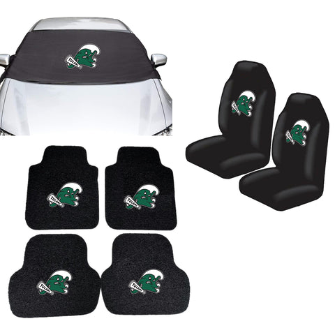 Tulane Green Wave NCAA Car Front Windshield Cover Seat Cover Floor Mats