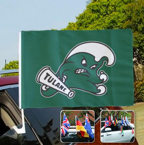 Tulane Green Wave NCAAB Car Window Flag