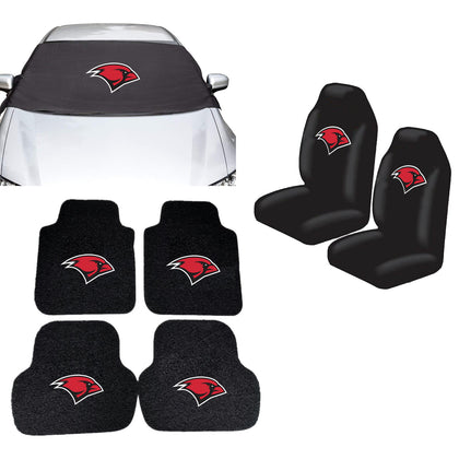 UIW Cardinals NCAA Car Front Windshield Cover Seat Cover Floor Mats