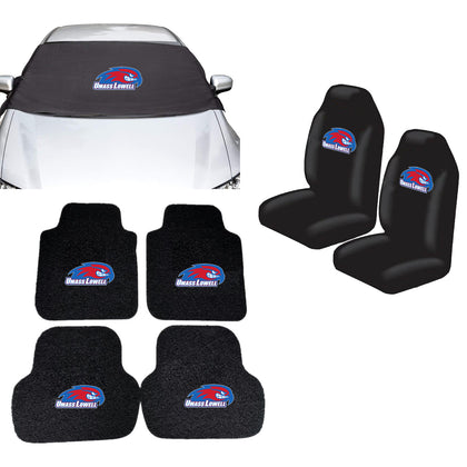 UMass Lowell River Hawks NCAA Car Front Windshield Cover Seat Cover Floor Mats