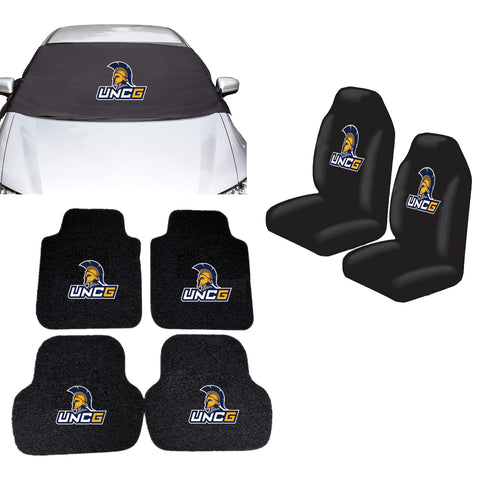 UNCG Spartans NCAA Car Front Windshield Cover Seat Cover Floor Mats