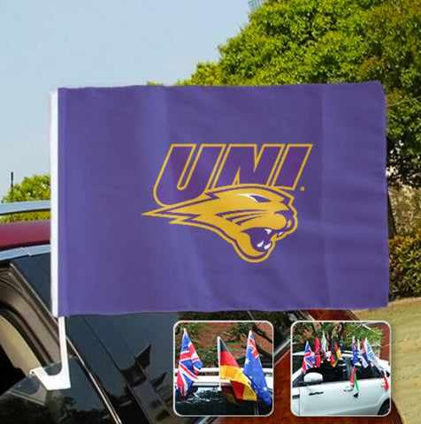 UNI Panthers NCAAB Car Window Flag