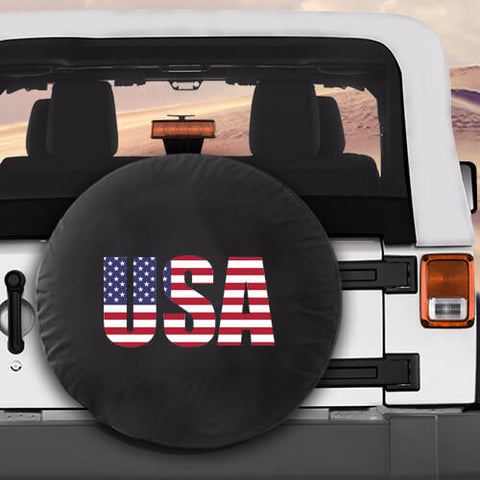 USA Flag Military Spare Tire Cover