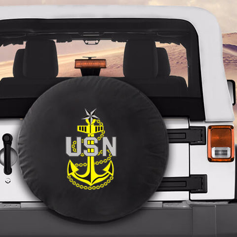 US Navy Logo w Anchor Military Spare Tire Cover