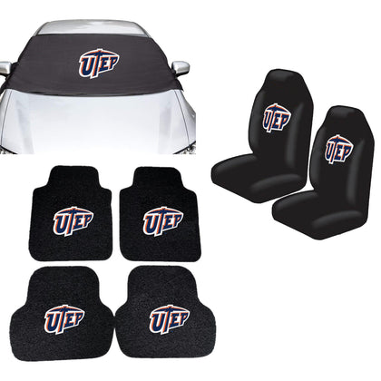 UTEP Miners NCAA Car Front Windshield Cover Seat Cover Floor Mats