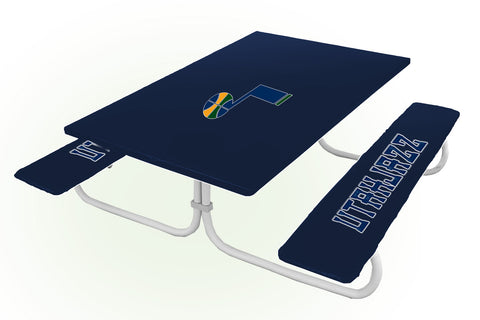 Utah Jazz NBA Picnic Table Bench Chair Set Outdoor Cover