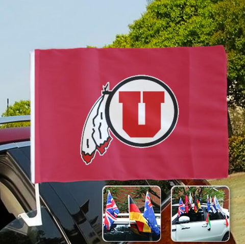 Utah Runnin' Utes NCAAB Car Window Flag