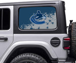 Vancouver Canucks NHL Rear Side Quarter Window Vinyl Decal Stickers Fits Jeep Wrangler