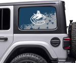 Vancouver Canucks NHL Rear Side Quarter Window Vinyl Decal Stickers Fits Jeep Wrangler