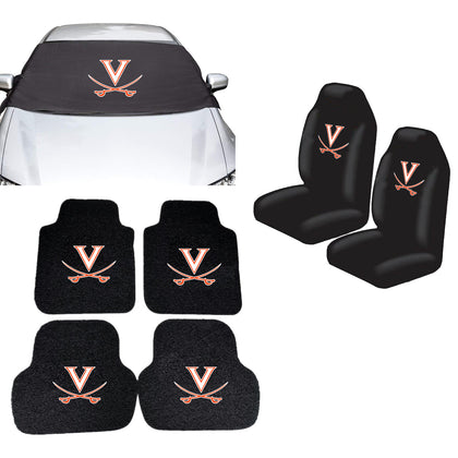 Virginia Cavaliers NCAA Car Front Windshield Cover Seat Cover Floor Mats