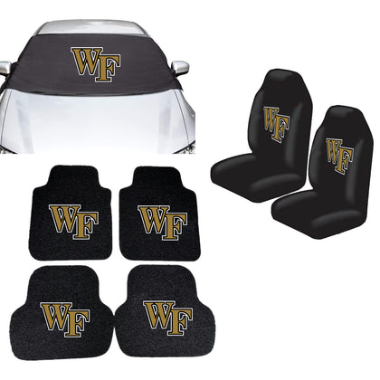 Wake Forest Demon Deacons NCAA Car Front Windshield Cover Seat Cover Floor Mats