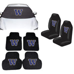 Washington Huskies NCAA Car Front Windshield Cover Seat Cover Floor Mats