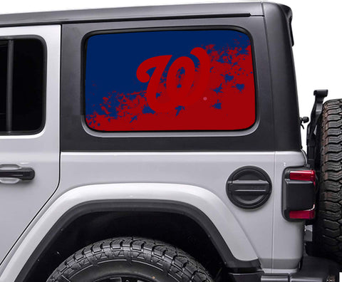 Washington Nationals MLB Rear Side Quarter Window Vinyl Decal Stickers Fits Jeep Wrangler