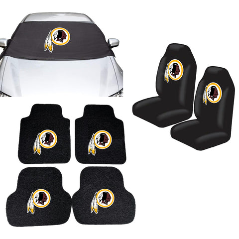 Washington Redskins NFL Car Front Windshield Cover Seat Cover Floor Mats