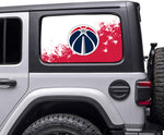 Washington Wizards NBA Rear Side Quarter Window Vinyl Decal Stickers Fits Jeep Wrangler
