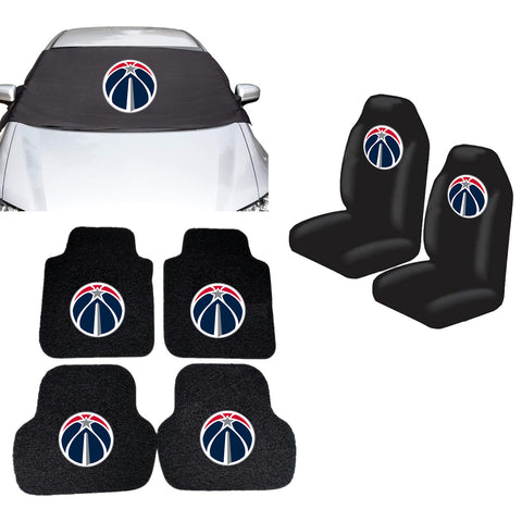 Washington Wizards NBA Car Front Windshield Cover Seat Cover Floor Mats