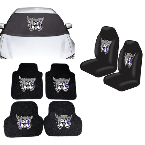 Weber State Wildcats NCAA Car Front Windshield Cover Seat Cover Floor Mats