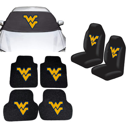 West Virginia Mountaineers NCAA Car Front Windshield Cover Seat Cover Floor Mats